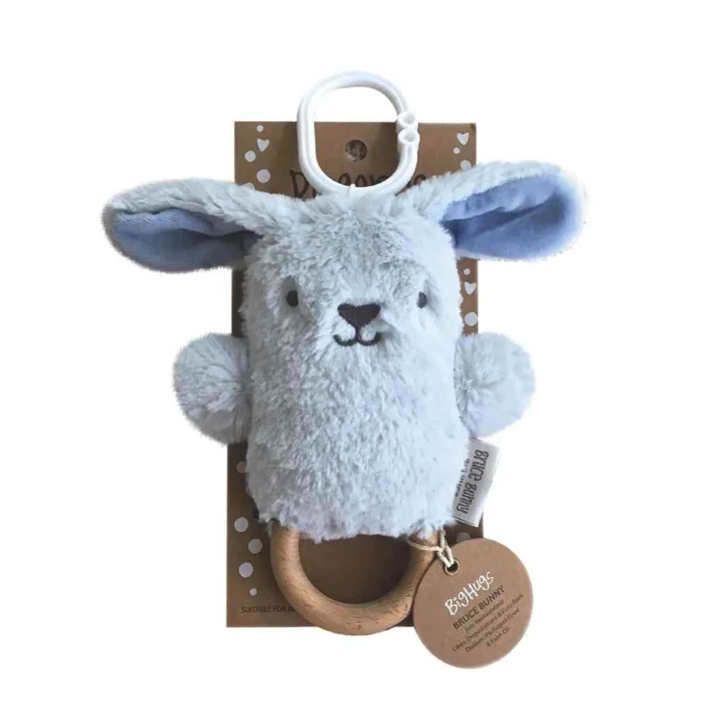 OB Designs - Dingaring Teething Rattle - Bruce Bunny Blue