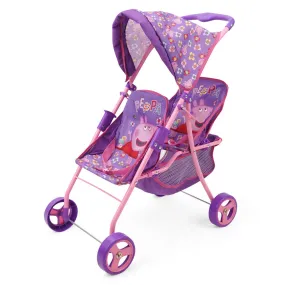 Peppa Pig Floral Twin Doll Stroller - Pink & Purple, Ages 3 