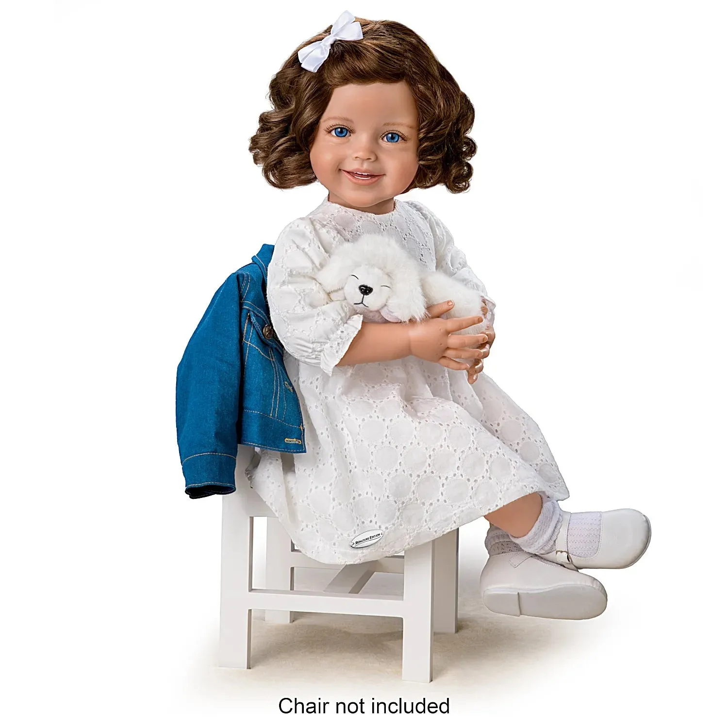The Ashton-Drake Galleries My New Best Friend Hold That Pose! Child Doll And Plush Puppy Set by Ping Lau 24-inches